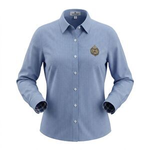 Vansport Women’s Naval Academy Embroidered Dress Shirt Blue Gingham | Sz XL